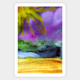 Woodbine Beach Watercolor Painting | Abstract Beach Day Art Sticker